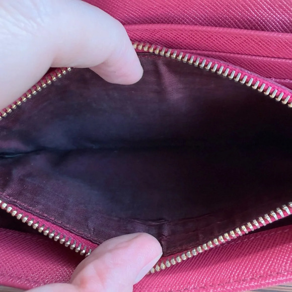 Prada long snap saffiano leather wallet color peonia with authentication card - Picture 12 of 13